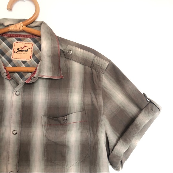 ⭐️🌈⚡️Jeremiah Plaid Short Sleeve Snap Button Down Shirt⚡️🌈⭐️ - Picture 2 of 12